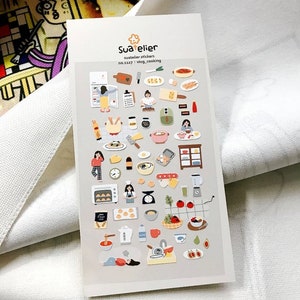 Suatelier Stickers|Vlog_Cooking Aufkleber|Lebensstil Aufkleber|Koreanische Milch Aufkleber|Kawaii Aufkleber Bullet Journal Aufkleber | Planner Aufkleber
