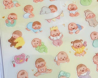 Söta små klistermärken för bebisar / babyshowerpresent / söta klistermärken för nyfödda / barn / pysselmaterial / barnklistermärken / kerub