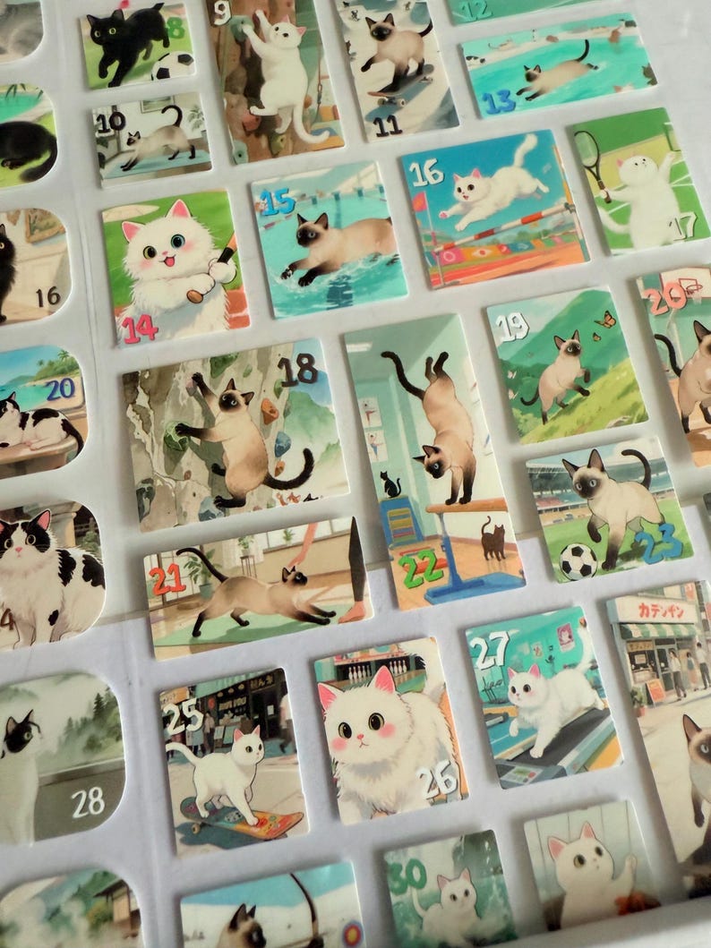 Sheet of 32 Cat Stickers, Ragdoll Stickers, Animal, Fruity Stickers ...