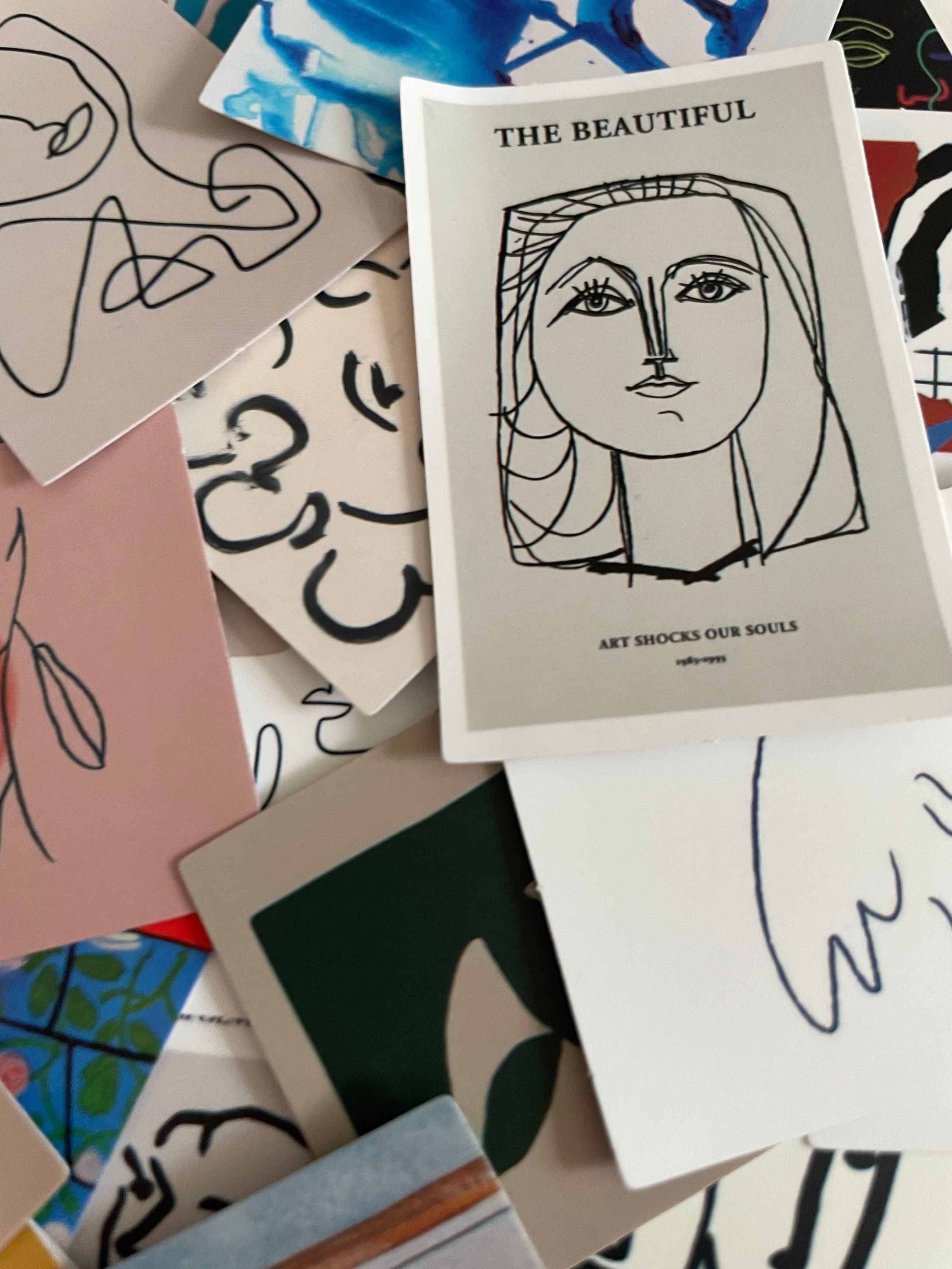 Vinyl Abstract Art Stickers Die Cut Decal Set Waterproof Etsy UK