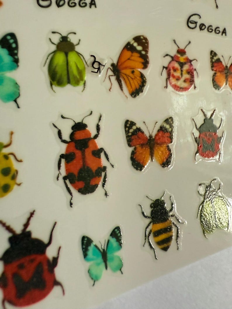 Mini Insect Nail Stickers, Beetle & Spider Decals - Etsy