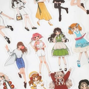 Personnage d'anime/ami/ensemble d'autocollants mode/autocollants esthétiques | bullet journal | Stickers agenda