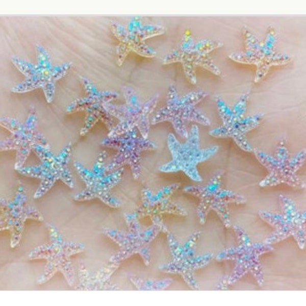 Starfish style craft nail decorations / pearl nail decorations/ wedding card making supplies / wedding charms/  heart pearl stickers/