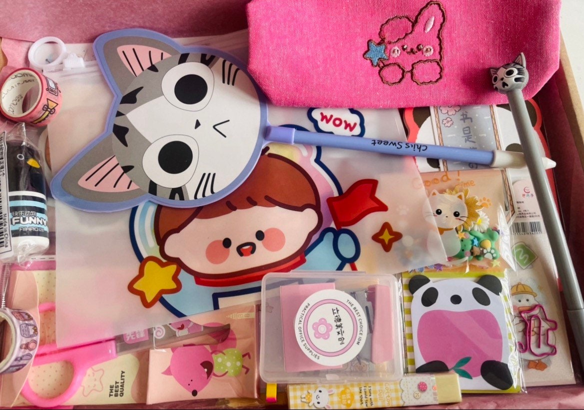 Kawaii Stationery Set Craft Box Gift Set Kawaii Stationery cute Kawaii  Surprise Bag kids Birthday Gift Stationery Gift Set 