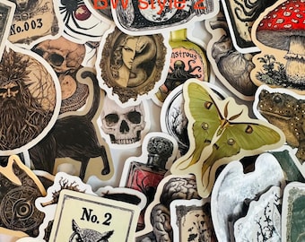Gothic | skull | moon | potion |witch | white / gothic/ black magic/ spirits / stickers. Vinyl waterproof and reuse-able