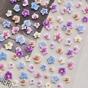 Mini Blumen Sticker, Pflanzen Stickerbogen suatelier. Winzige Sticker/ Mini Sticker / Nagel Aufkleber / Orchideen / Tagebuch Dekor