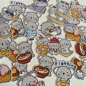 6 adesivos de coala, coala Kawaii, adesivos de coala pequenos, presentes de coala, papel de carta de coala,