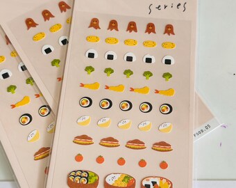 Suatelier mini food,  food  stickers - Japanese food - Bento- Ramen Sticker sheet - Hotpot, foodie gifts, noodles, Hotpot foo