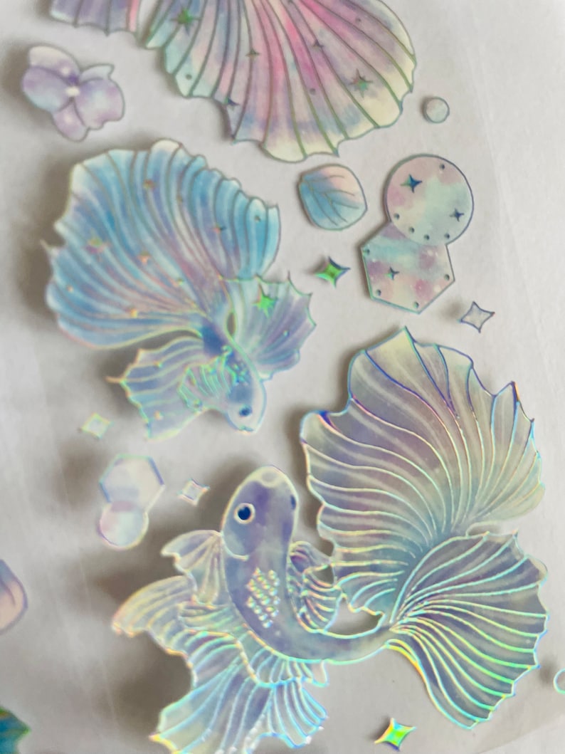 Fish Fin Sticker Set of Fish Marine Stickers | Nature Stickers | Journal Stickers ...