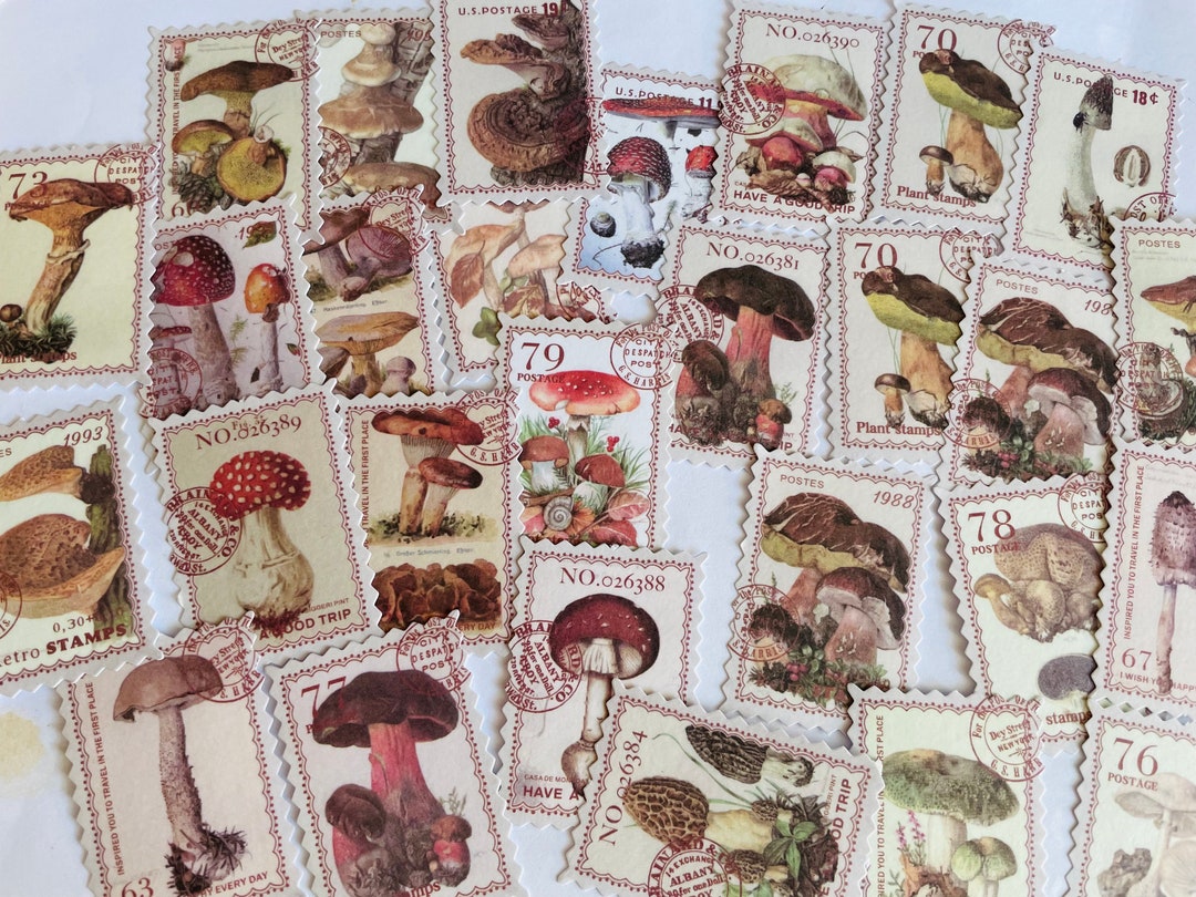 10 Mushroom Stamp Stickers / Woodland /planner Stickers / Craft ...
