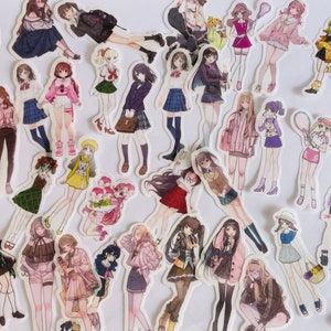 Personnage d'anime/ami/ensemble d'autocollants mode/autocollants esthétiques | bullet journal | Stickers agenda