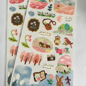 Woodland animals/ camping / fall leaves / woodland Night sky / pink summer horse / nature sticker / anim and star / lake / pretty mindwave