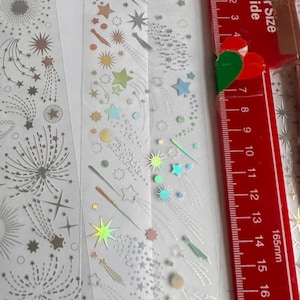 Sheet of holographic moon/ star / celestial / holographic golden moon sticker. Star sign sticker sheet image 7