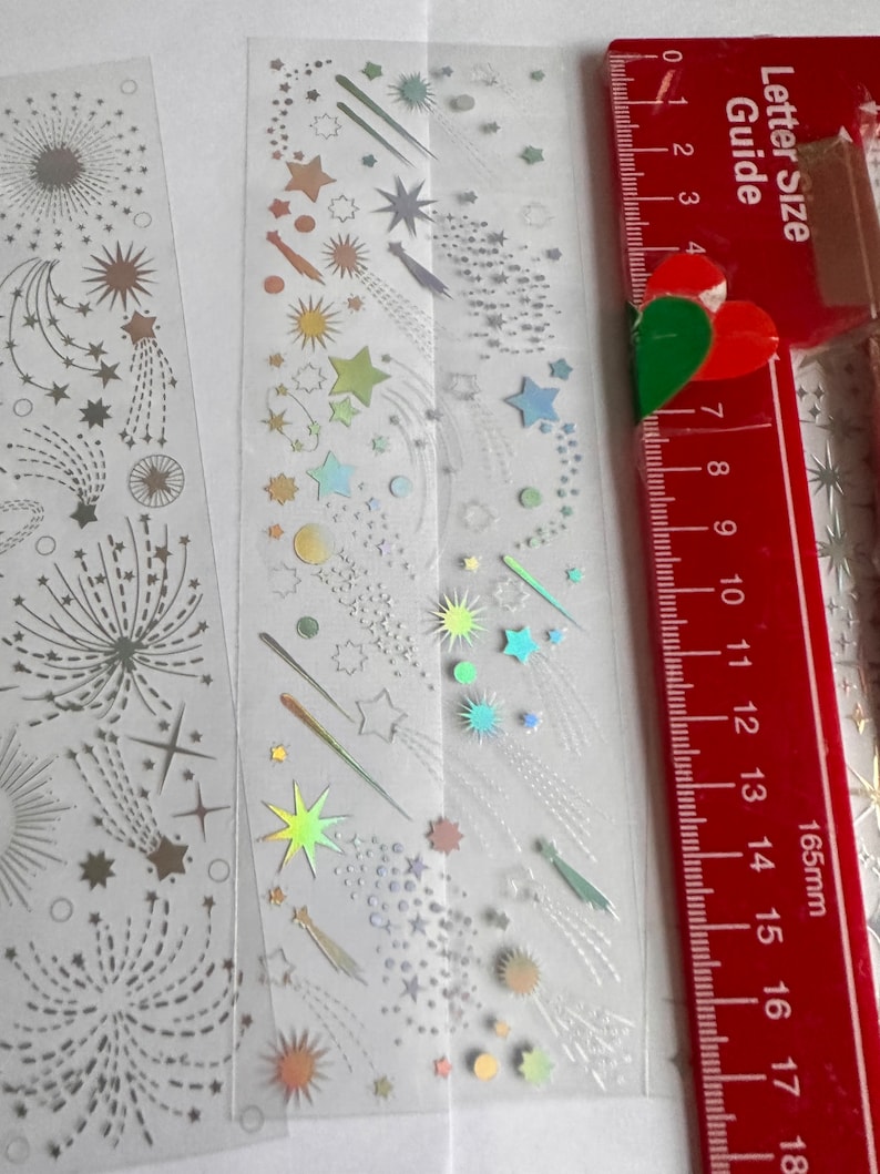 Sheet of holographic moon/ star / celestial / holographic golden moon sticker. Star sign sticker sheet image 7