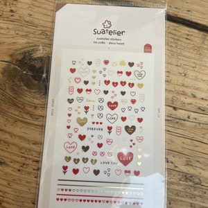 Suatelier deco cuore / Mini fogli adesivi / Amore / cuori / adesivi positività / adesivi argento e oro lucidi / deco / matrimonio / addio al nubilato