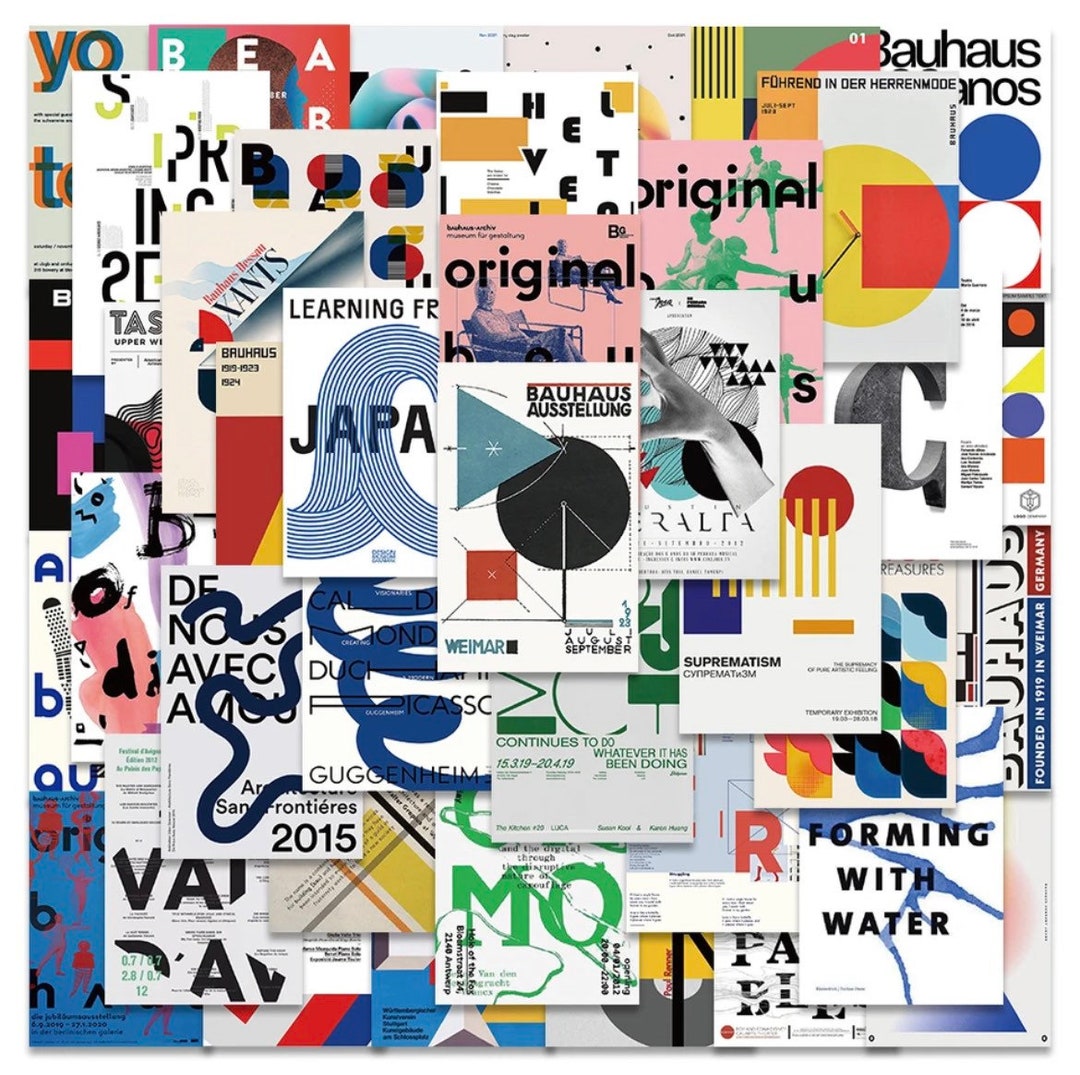 Vinyl Abstract Art Stickers Die Cut Decal Set Waterproof Reusable