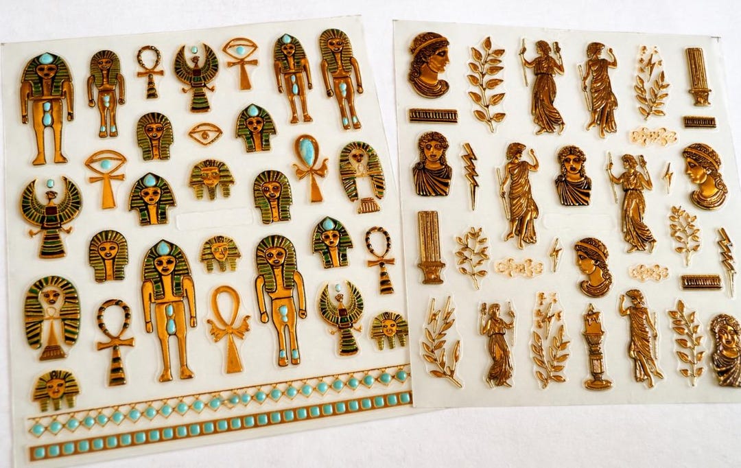 Tiny Ancient Civilisation Egypt Sticker Sheet, Sphinx, Pyramid ...