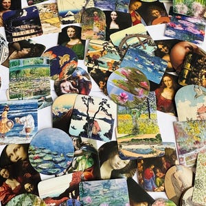 10 naklejek artystycznych w stylu rokoko | Malarstwo Monet. Naklejki | da Vinci | Scrapbooking | Prowadzenie dziennika | Naklejki do pamiętnika | Naklejki do dziennika.