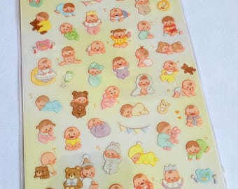 Söta små klistermärken för bebisar / babyshowerpresent / söta klistermärken för nyfödda / barn / pysselmaterial / barnklistermärken / kerub