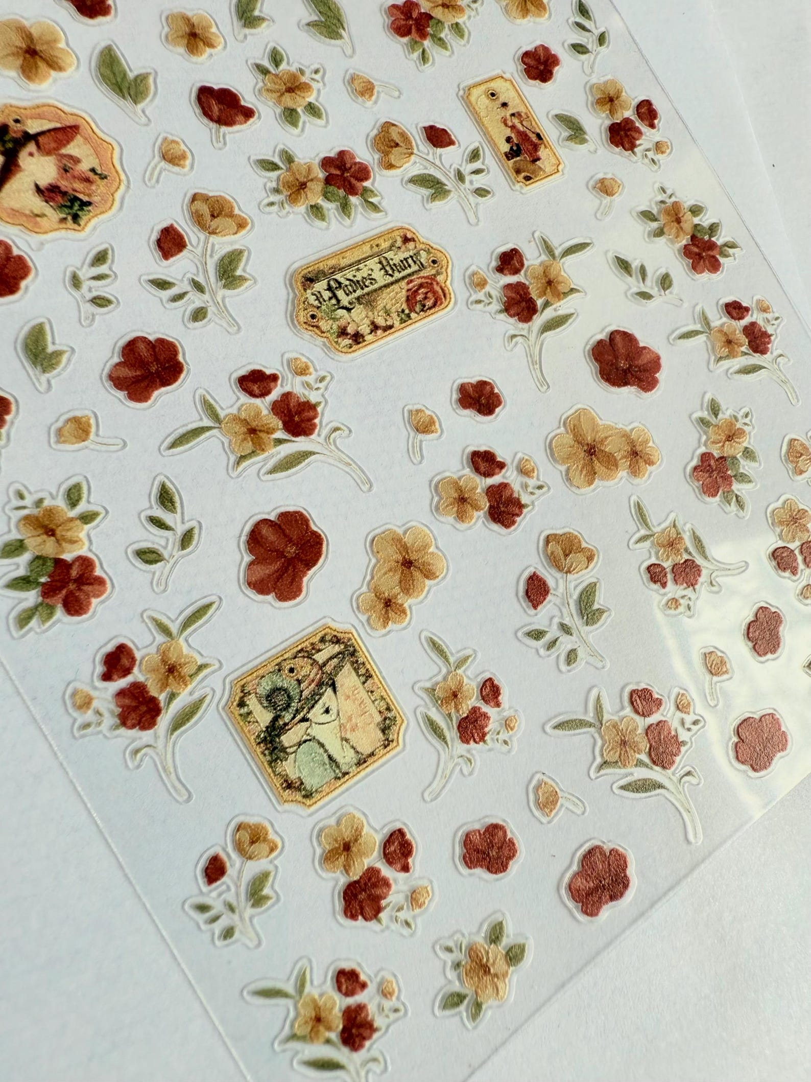 Mini Flower Stickers , Plant Sticker Sheet Suatelier. Tiny Stickers ...