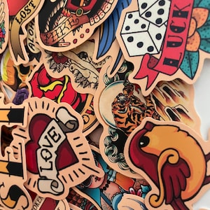 10 Tattoo stickers | skull | ink | love| inked stickers | live tattoo / tattoo gifts  / stickers. Vinyl waterproof and reuse-able