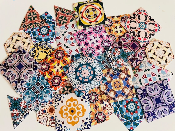 Set of 20 moroccan Mediterranean tiles stickers. Cute stickers - sticker set | Beautiful designs