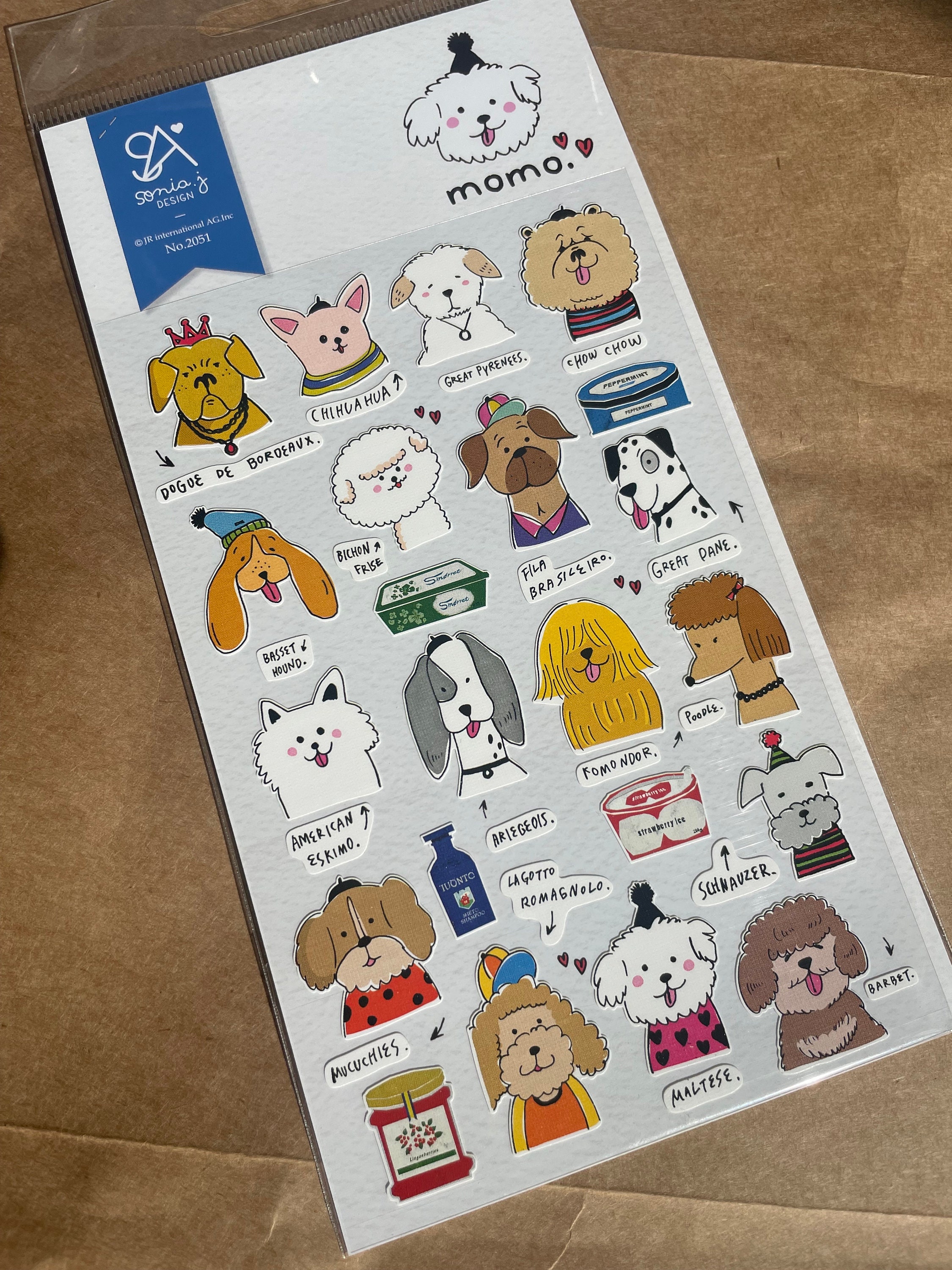 Suatelier MoMo sonia Adesivi di razze di cani, cani, adesivi per