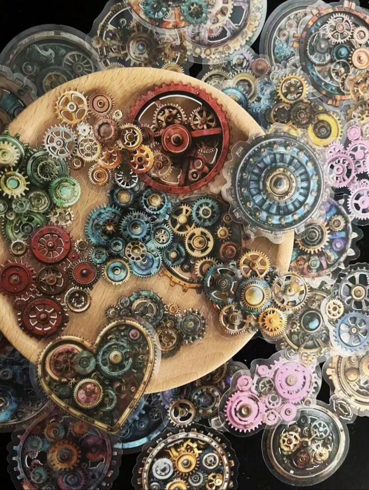 Adesivi per macchinari/ingranaggi/adesivi per ingegneria/adesivi per orologi, macchina, motore, treno, orologio