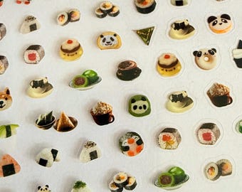 Tiny cocktail,  cake, food, baking stickers , happy  sticker sheet. Tiny stickers/ mini stickers / nail decal / nail decorations / diary