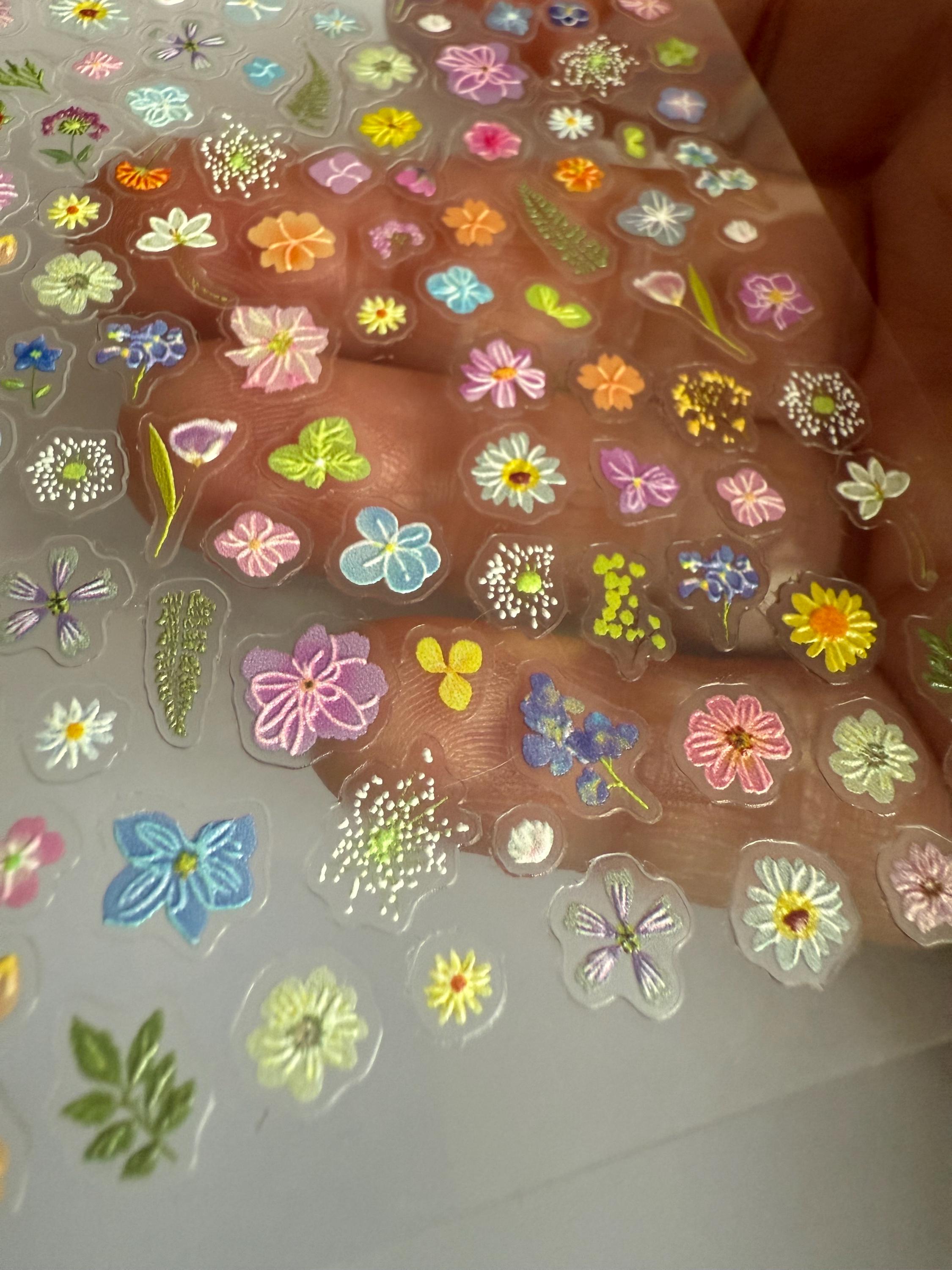Mini Flower Stickers , Plant Sticker Sheet Suatelier. Tiny Stickers ...