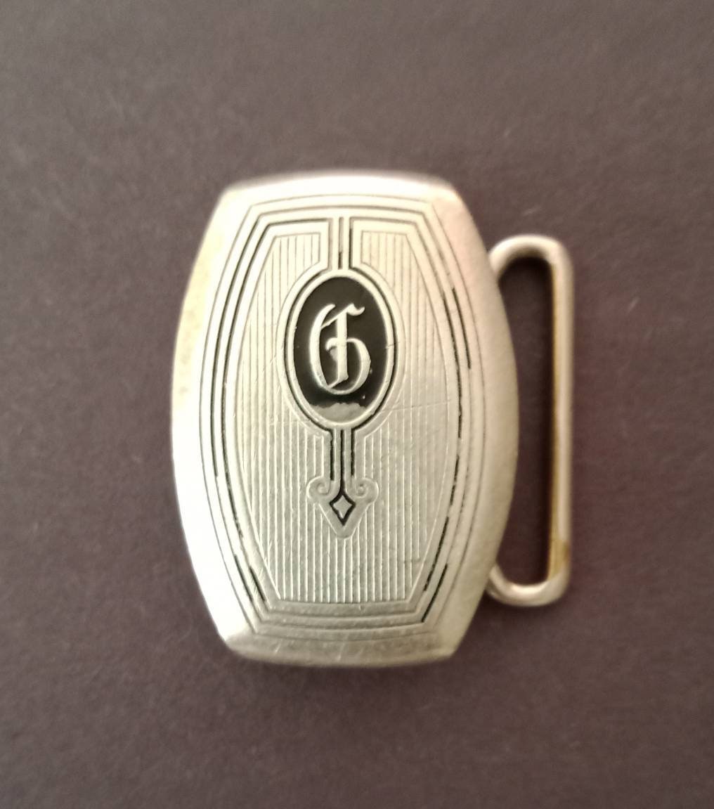 925 Sterling Silver Accessoires Riemen & bretels Riemgespen 10K Vintage Hickok Letter "D" Initial Slide Belt Buckle 