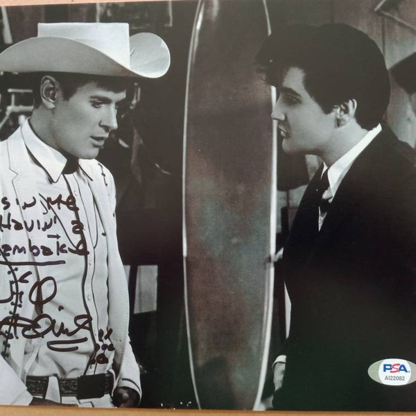 Will Hutchins Signed 8x10 Photo - PSA DNA Authentic Autograph - Rare Photo from the movie Clambake with Inscription About Elvis Presley