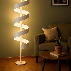 Lampa podłogowa Aura – ręcznie robiona minimalistyczna włoska rzeźba LED