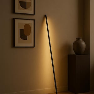 Handmade Black Gica Floor Lamp | Italian Minimalist Light Sculpture for Modern Interiors