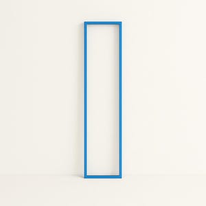Striking blue frame for contemporary floor lamp. Handmade in Italy, this colorful piece fits modern and eclectic spaces.