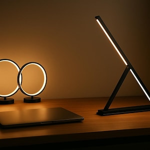 Minimalist Table Lamp: Handmade Aluminum LED Dimmable Light