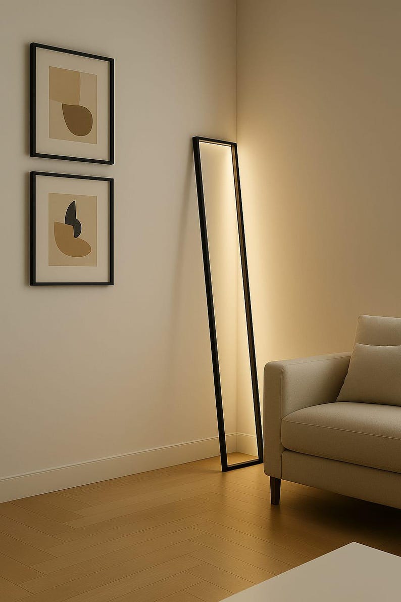 Cornice Floor Lamp minimalist frame light in modern interior indirect warm light CristofaroLuce