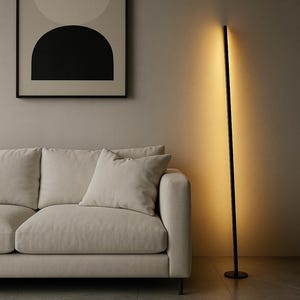 Handmade Black Gica Floor Lamp | Italian Minimalist Light Sculpture for Modern Interiors