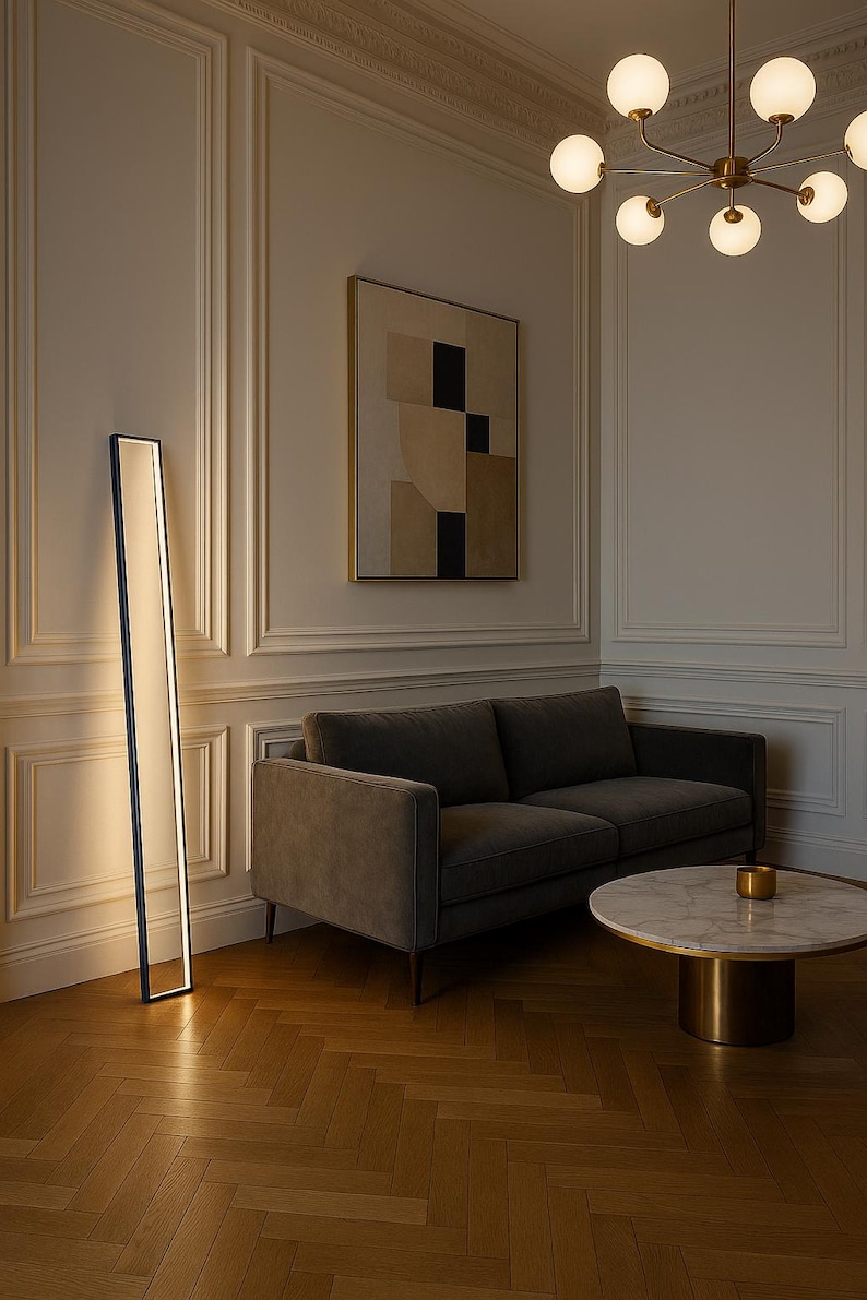 Contemporary minimalist black lamp frame, handmade in Italy. Sleek design, ideal for modern interiors. Lighting not included in this image.