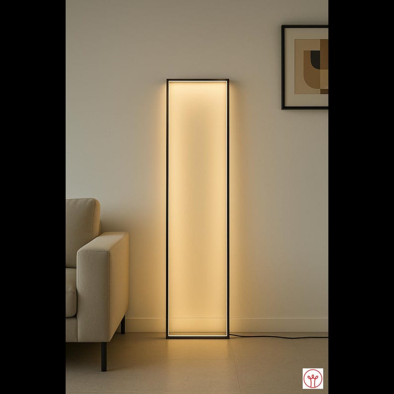 Cornice Floor Lamp minimalist frame light in modern interior indirect warm light CristofaroLuce