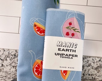 Eco-Friendly Reusable Paperless Kitchen Towels - Sustainable Cloth Towels, Paper Towel Replacement, Zero Waste Gift. Green Home