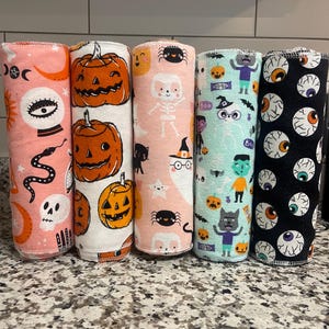 Toalhas de papel de Halloween, toalhas de papel sem papel, toalhas de papel reutilizáveis de cozinha ecológicas, casa com desperdício zero, presente ecológico,