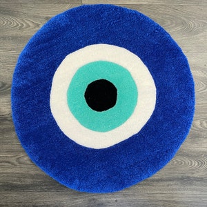 Dorm room decor Evil Eye Rug, Trendy rug , Bedroom Aesthetic Rug , Maximalist Home Decor. Housewarming gift.