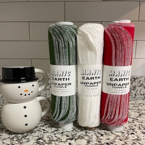 Toalhas de Papel Reutilizáveis Ecológicas - Toalhas de Pano Sustentáveis, Substituição de Toalhas de Papel, Presente de Lixo Zero. Casa Verde