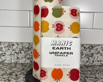 Unpaper Towels , Paperless paper towels , kitchen reusable paper towels , zero waste home ,Eco friendly gift, Strawberry Decor, kawaii.