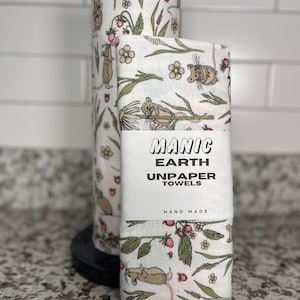 Unpaper Towels , Paperless paper towels , kitchen reusable paper towels , zero waste home ,Eco friendly gift, Strawberry Decor, kawaii.