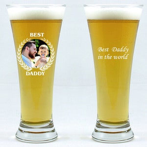 Beer Glass personalised, your  text and photo, model of glass - PUB  0,33 l, Frame 1, birthday gift