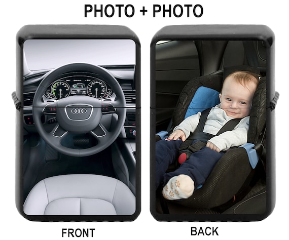 Lighter personalised AUDI cockpit birthday gift  photo / text, metal tin box with your picture / petrol metal lighter dedication photo car