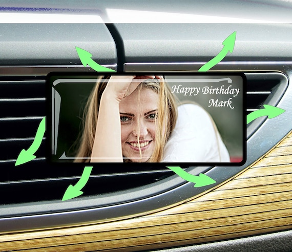 Car  Air Freshener personalized with photo perfume diffuser with aroma fragrance polymer replaceable birthday gift father mother day  friend