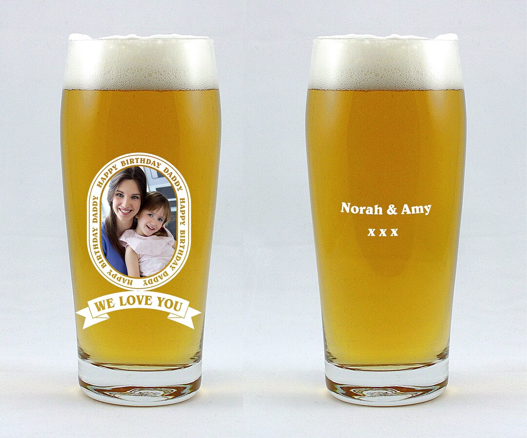 Beer Glass Personalised, Your Text and Photo, Model of Glass - Basic 0 ...